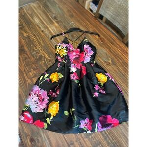 By & By Floral Print Party Dress Sleeveless Fit and Flare Mini Dress Size 0